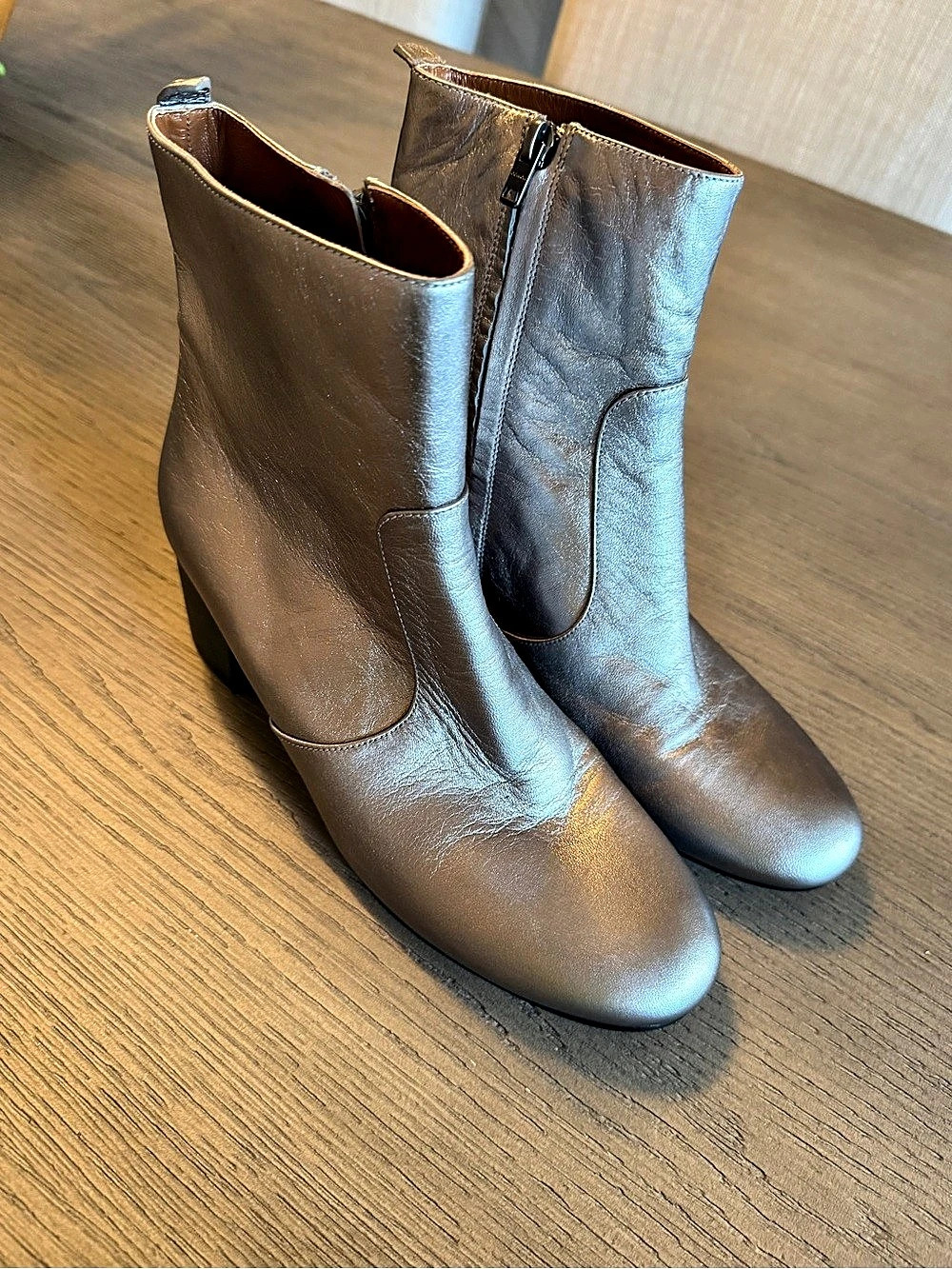 Coach Metallic Heeled Ankle Boots US 9.5